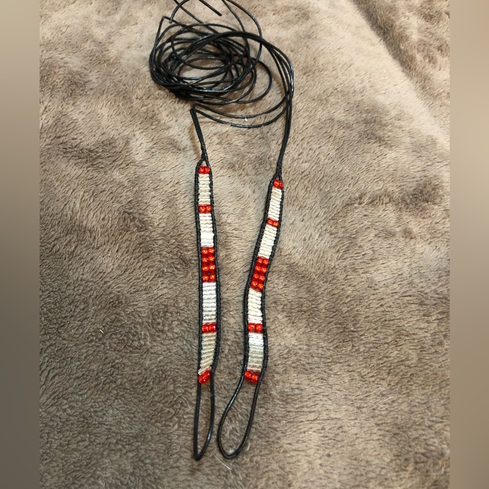 Red black and silver barefoot Sandals
